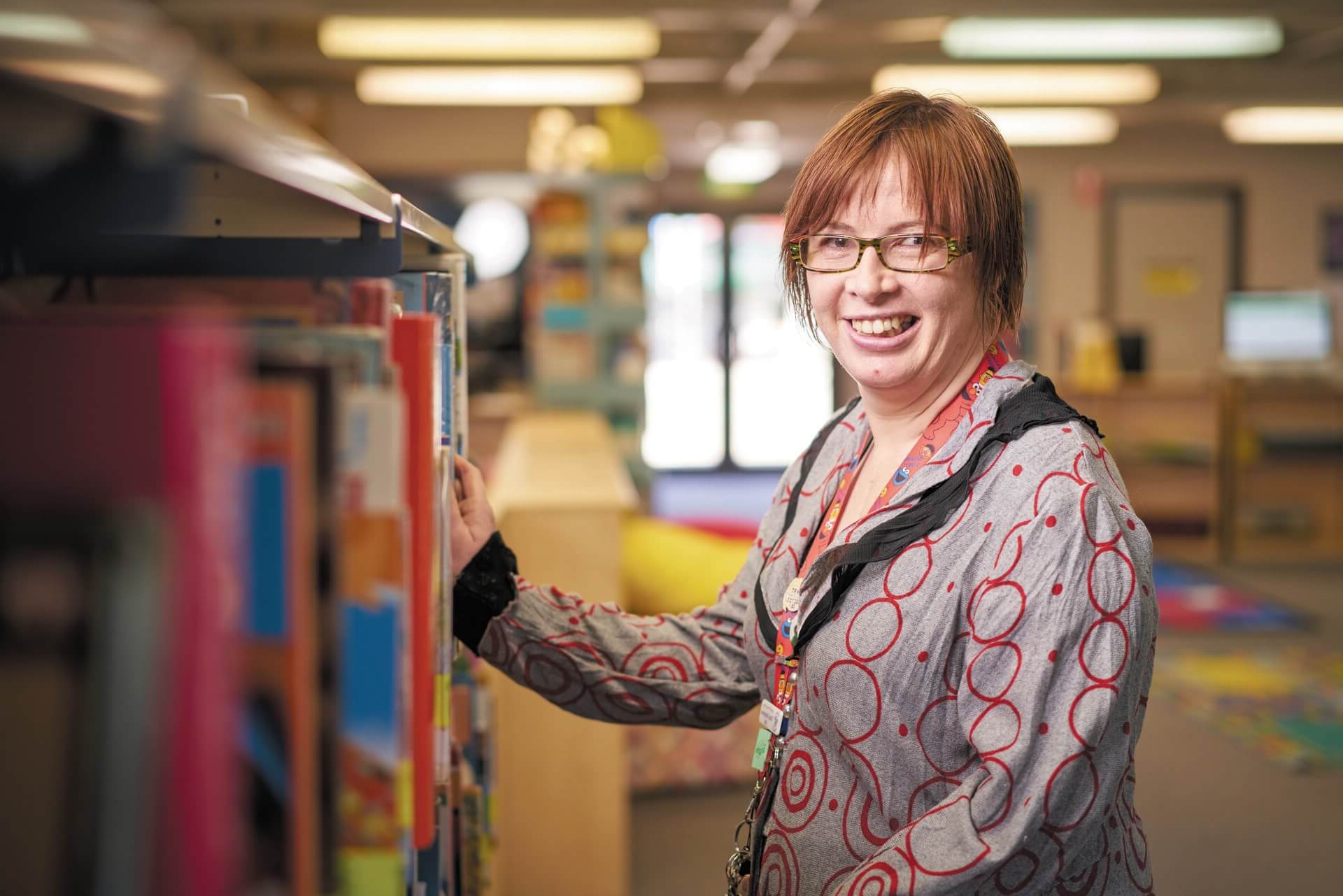 woman in the library