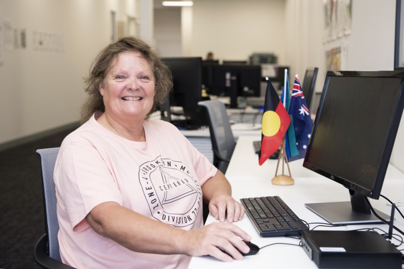 Julie at the office