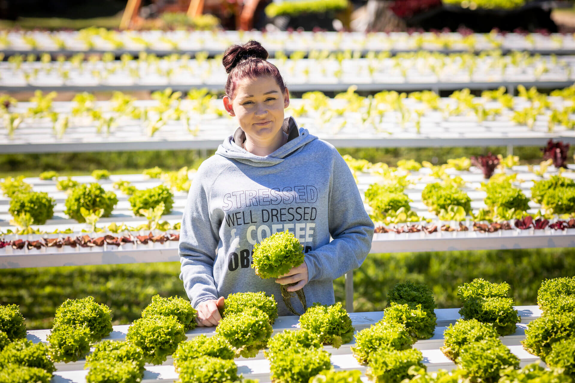 Emma holding plants