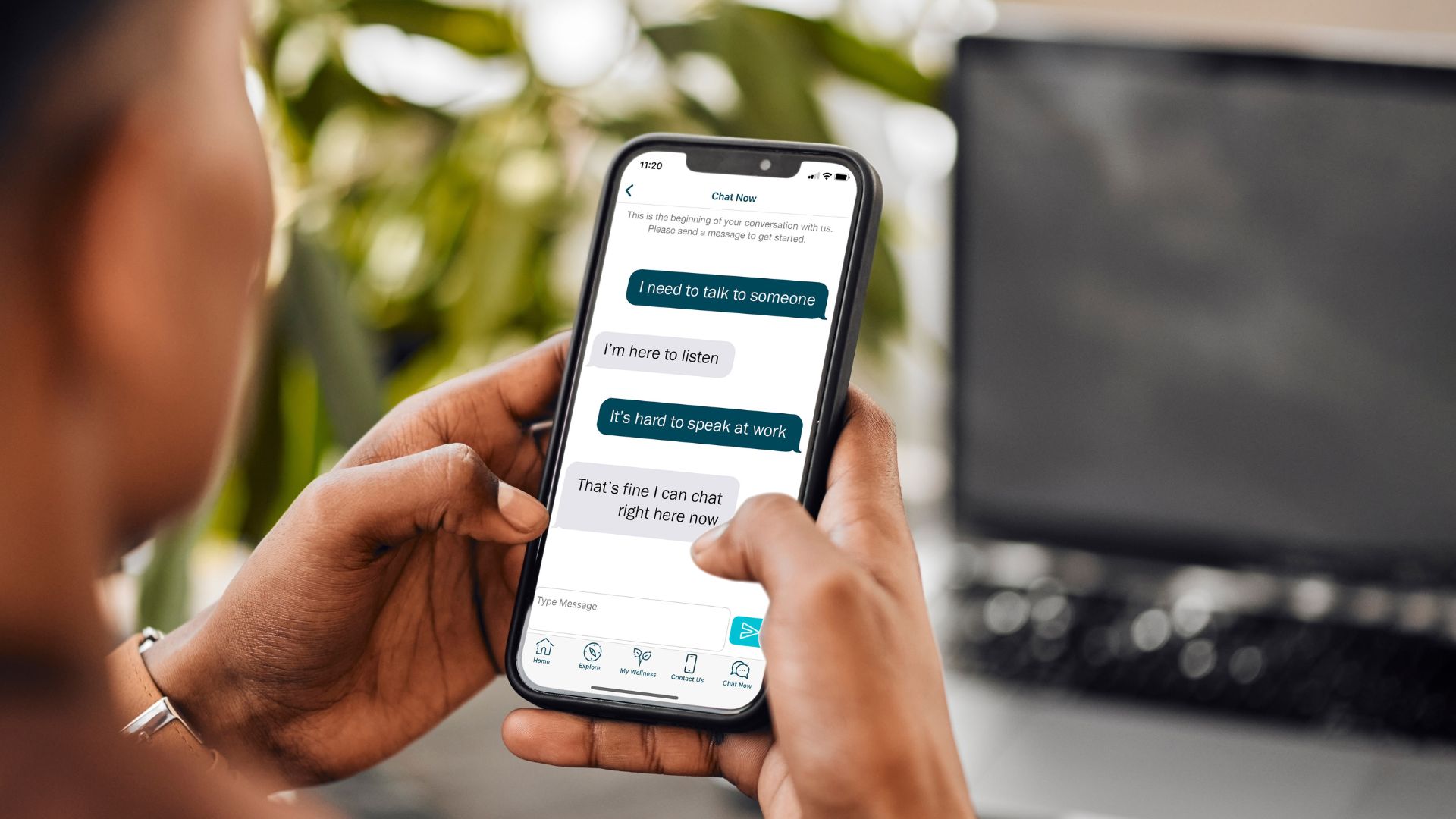 Close up at a health support app on a phone